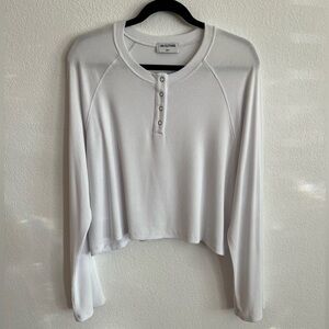 LNA Clothing Wide Sleeve Crop Blouse